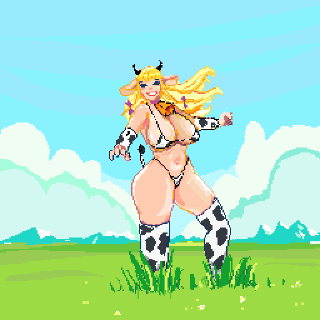 Cute Pixel Cowgirl